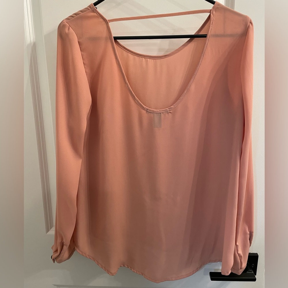 Salmon Color Blouse - Open Back